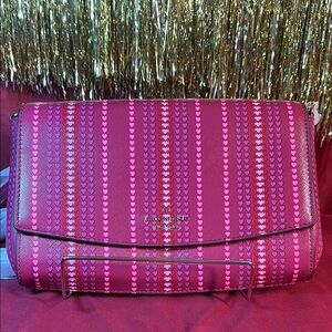 Kate Spade Pink Heart Patterned 2 Way bag